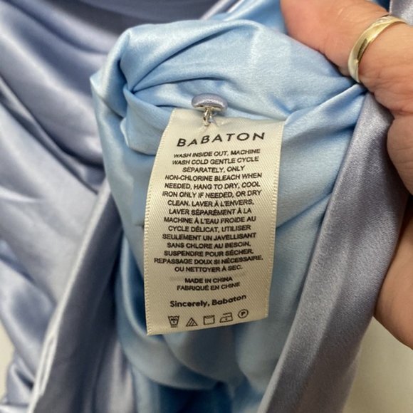 ❗️SOLD❗️Aritzia Babaton Hasek Grey Lavendar Rusched Sleeveless Dress Size 4 - Picture 9 of 10